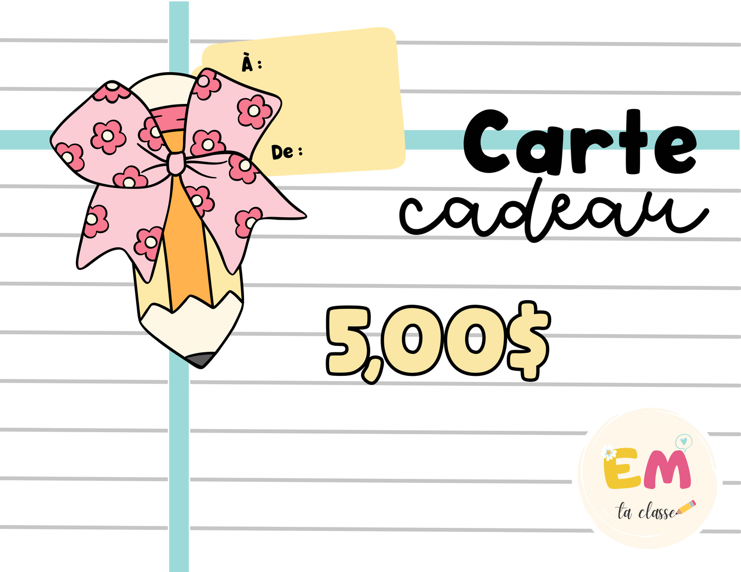 Carte-cadeau EM ta classe