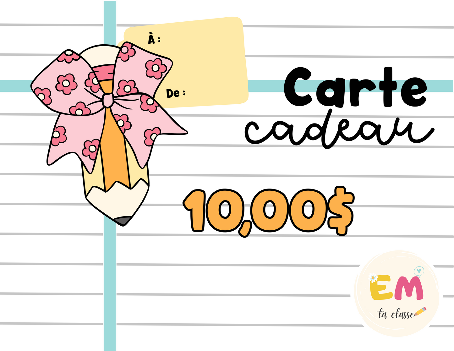 Carte-cadeau EM ta classe