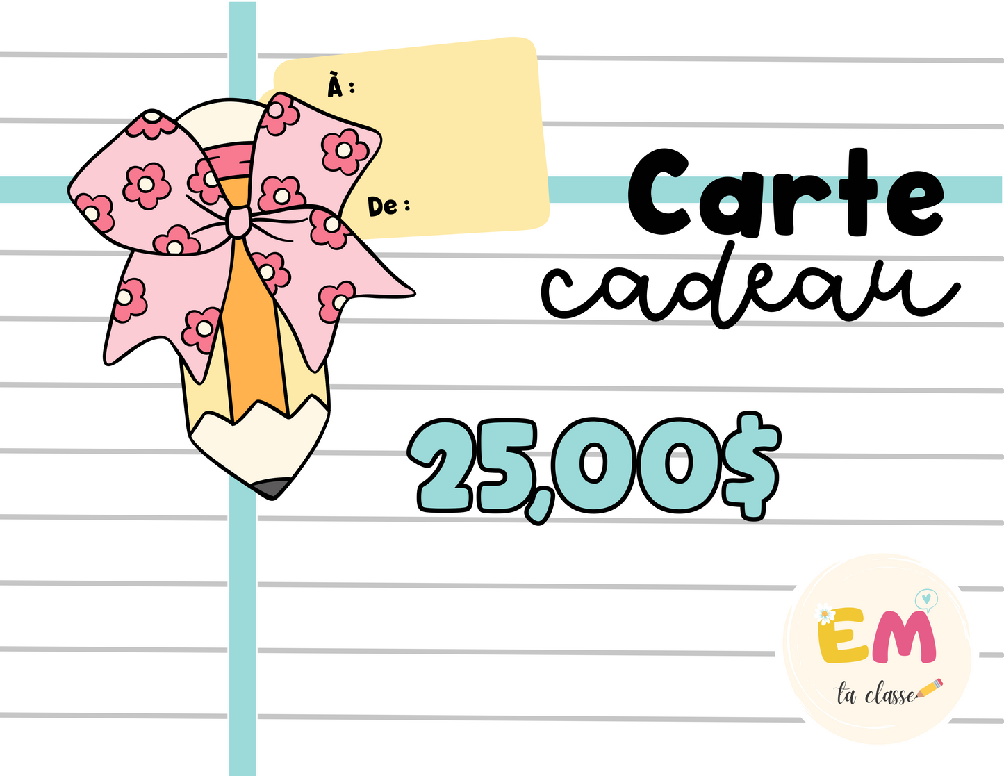 Carte-cadeau EM ta classe