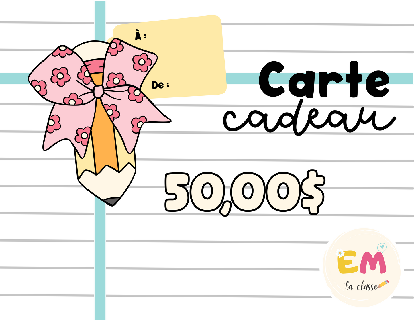 Carte-cadeau EM ta classe