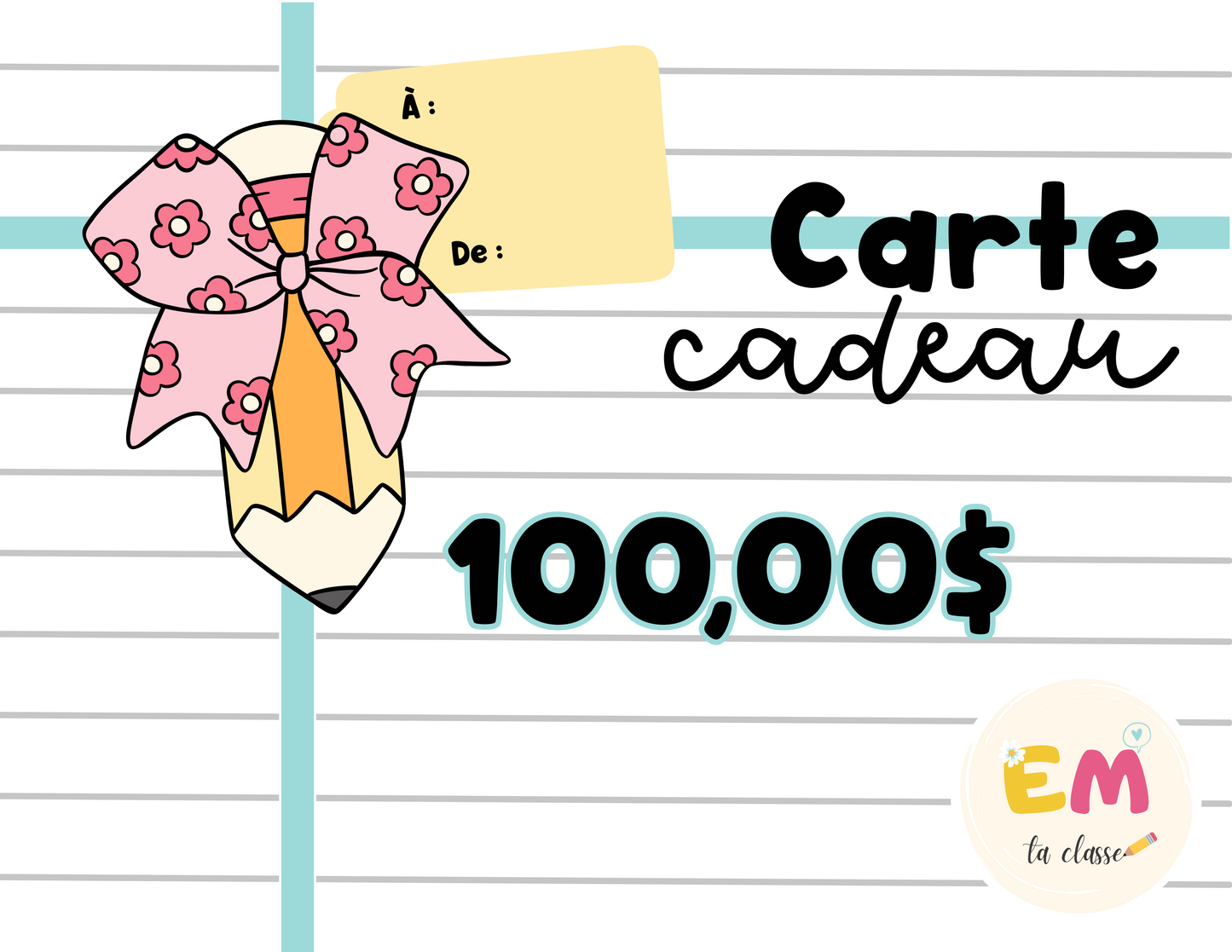 Carte-cadeau EM ta classe
