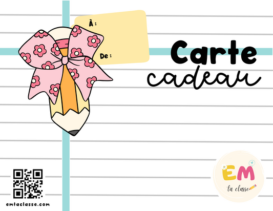 Carte-cadeau EM ta classe