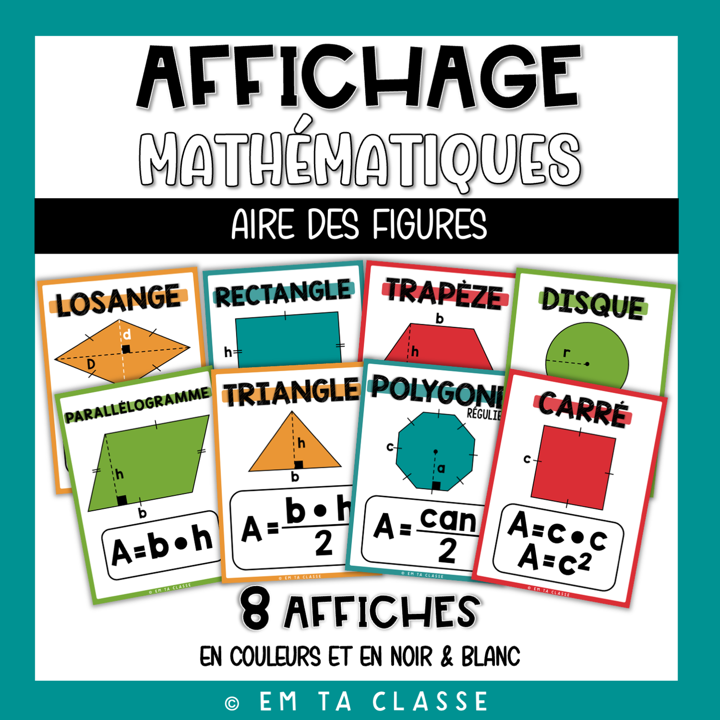 Mathématiques Affichage - Aire des figures