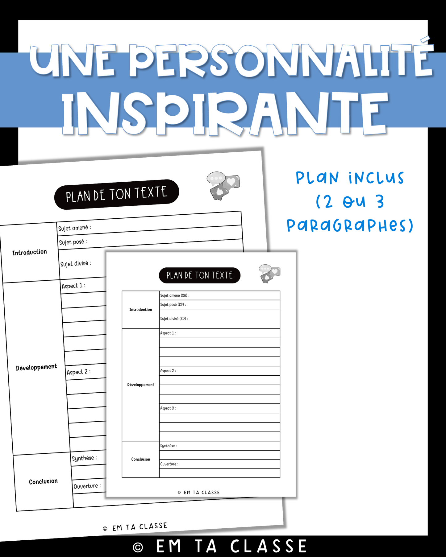 Écriture texte descriptif - Une personnalité inspirante - Français 1re secondaire