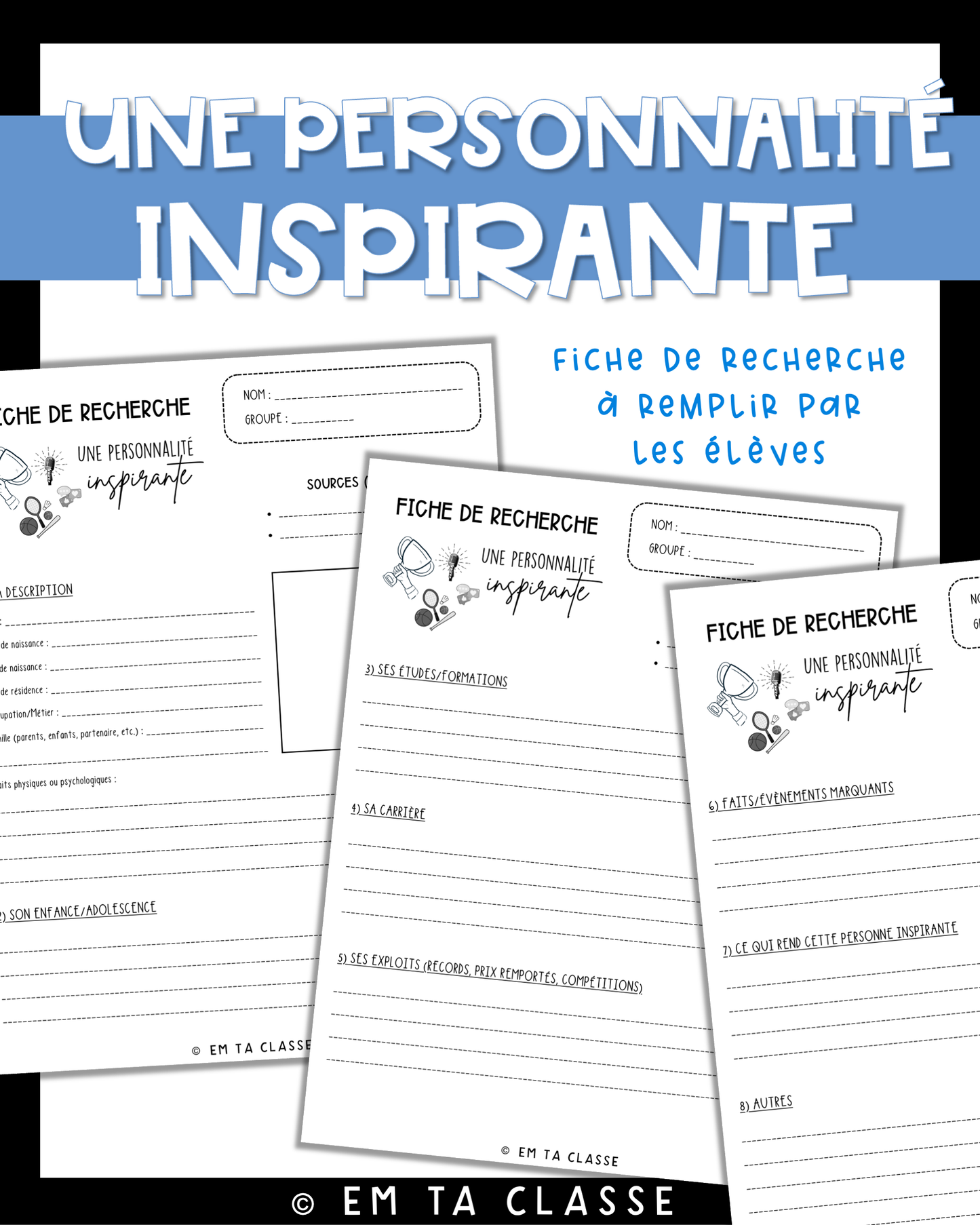 Écriture texte descriptif - Une personnalité inspirante - Français 1re secondaire