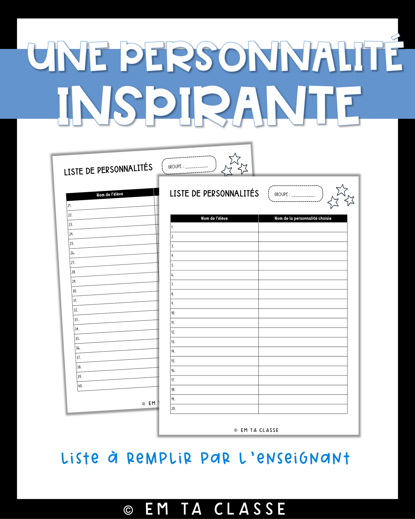 Écriture texte descriptif - Une personnalité inspirante - Français 1re secondaire