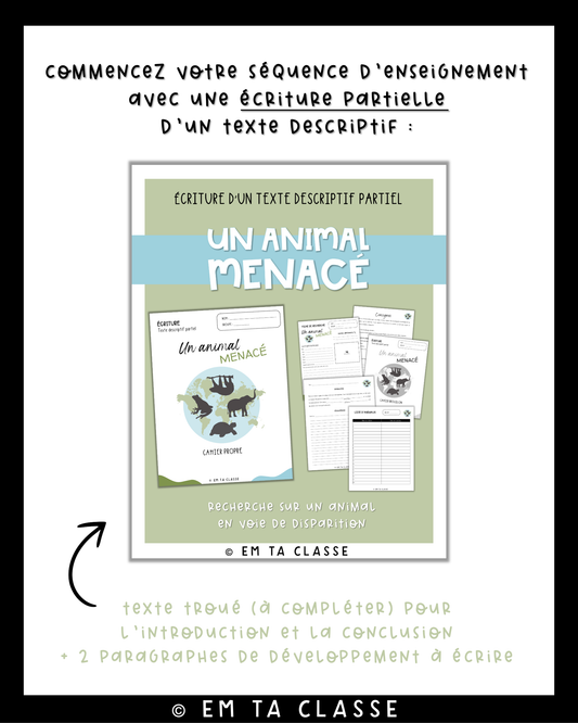ENSEMBLE - Écriture texte descriptif - Français 1re secondaire