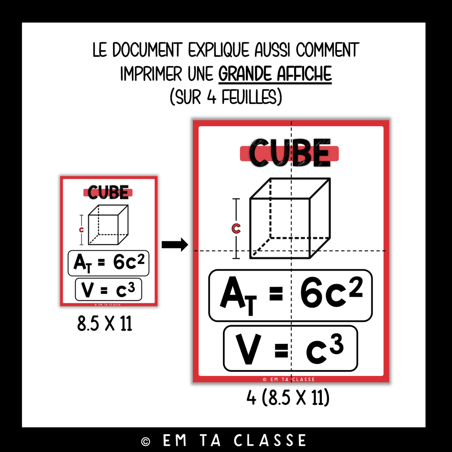 Mathématiques Affichage - ENSEMBLE - Figures et Solides - Aire et Volume