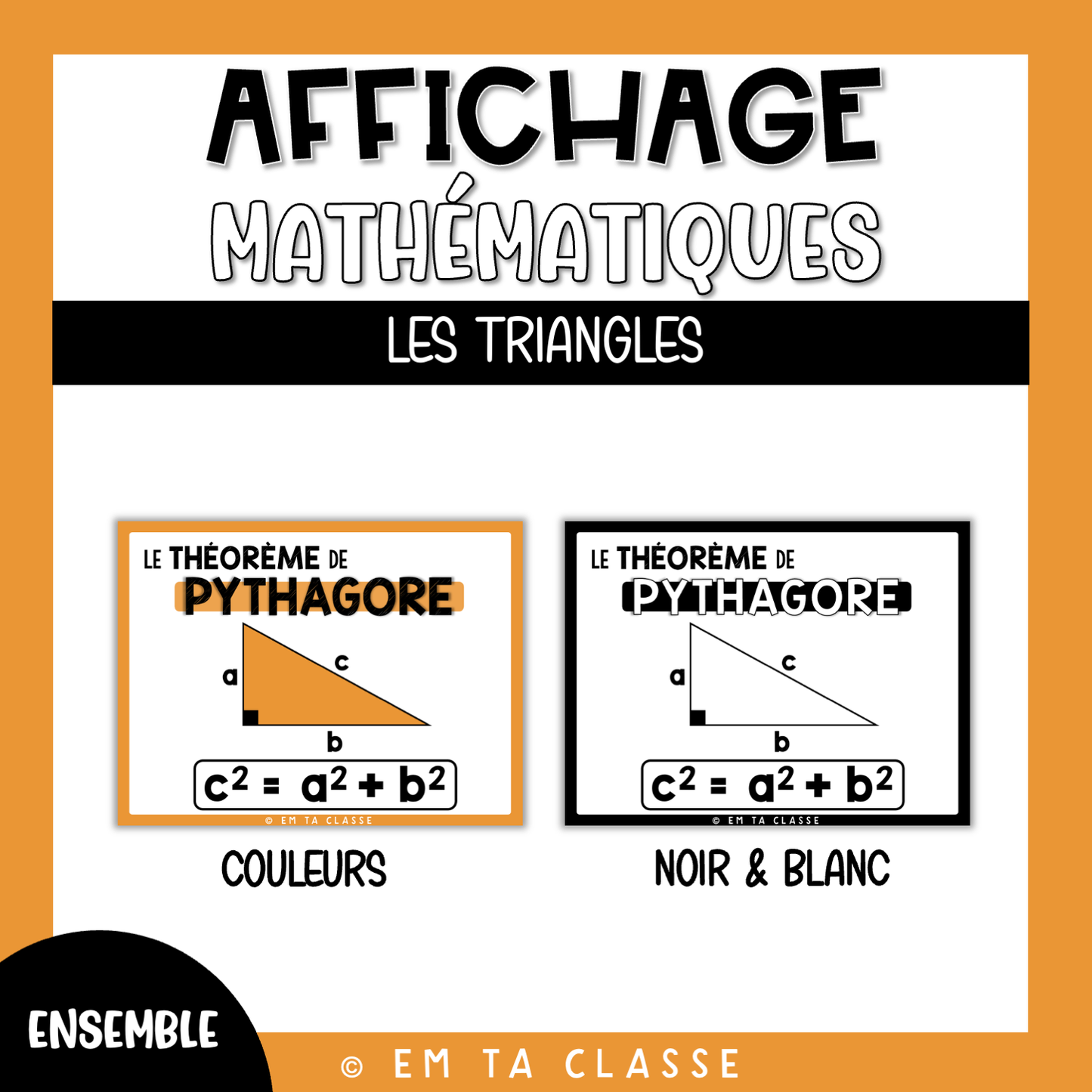 Mathématiques Affichage - ENSEMBLE - Les Triangles