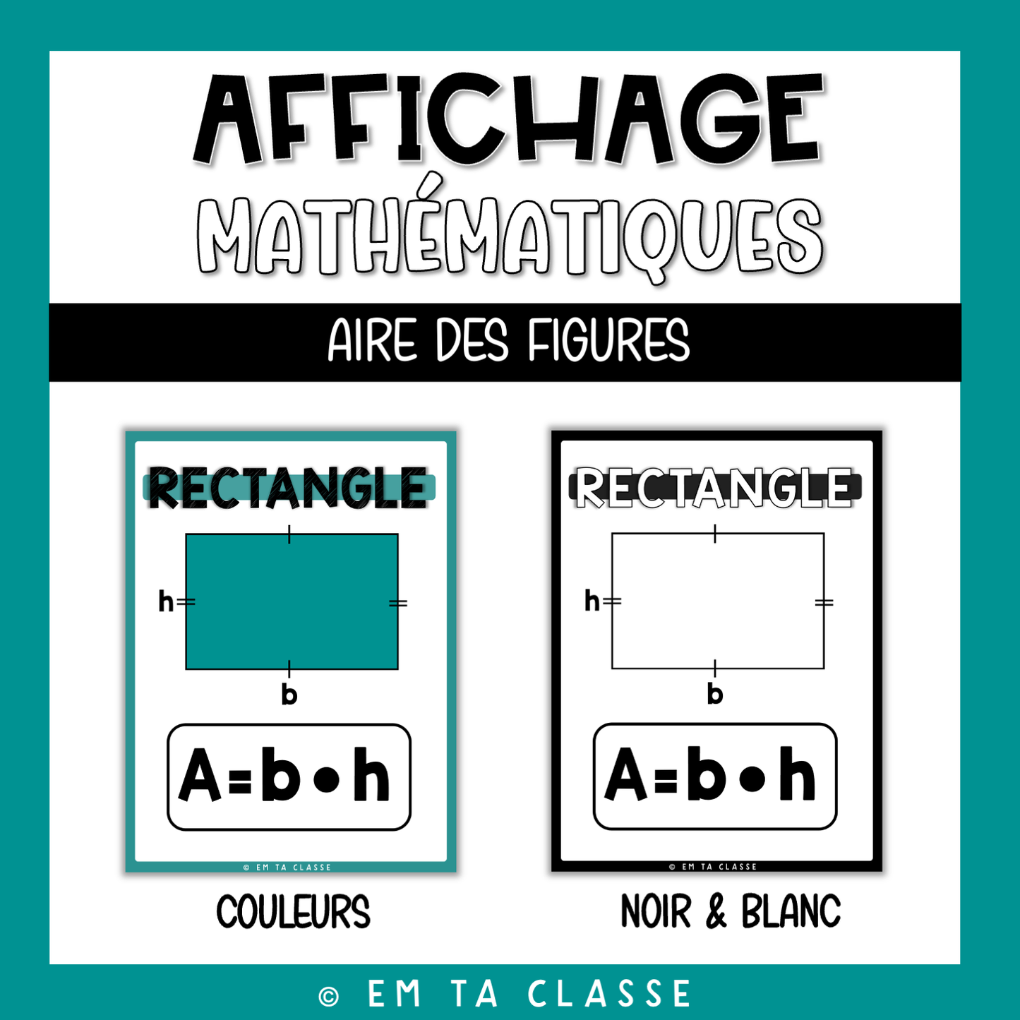 Mathématiques Affichage - Aire des figures