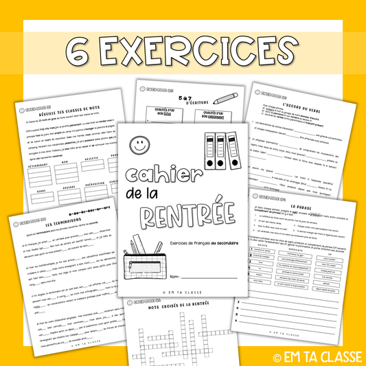 Cahier de la rentrée - Français secondaire