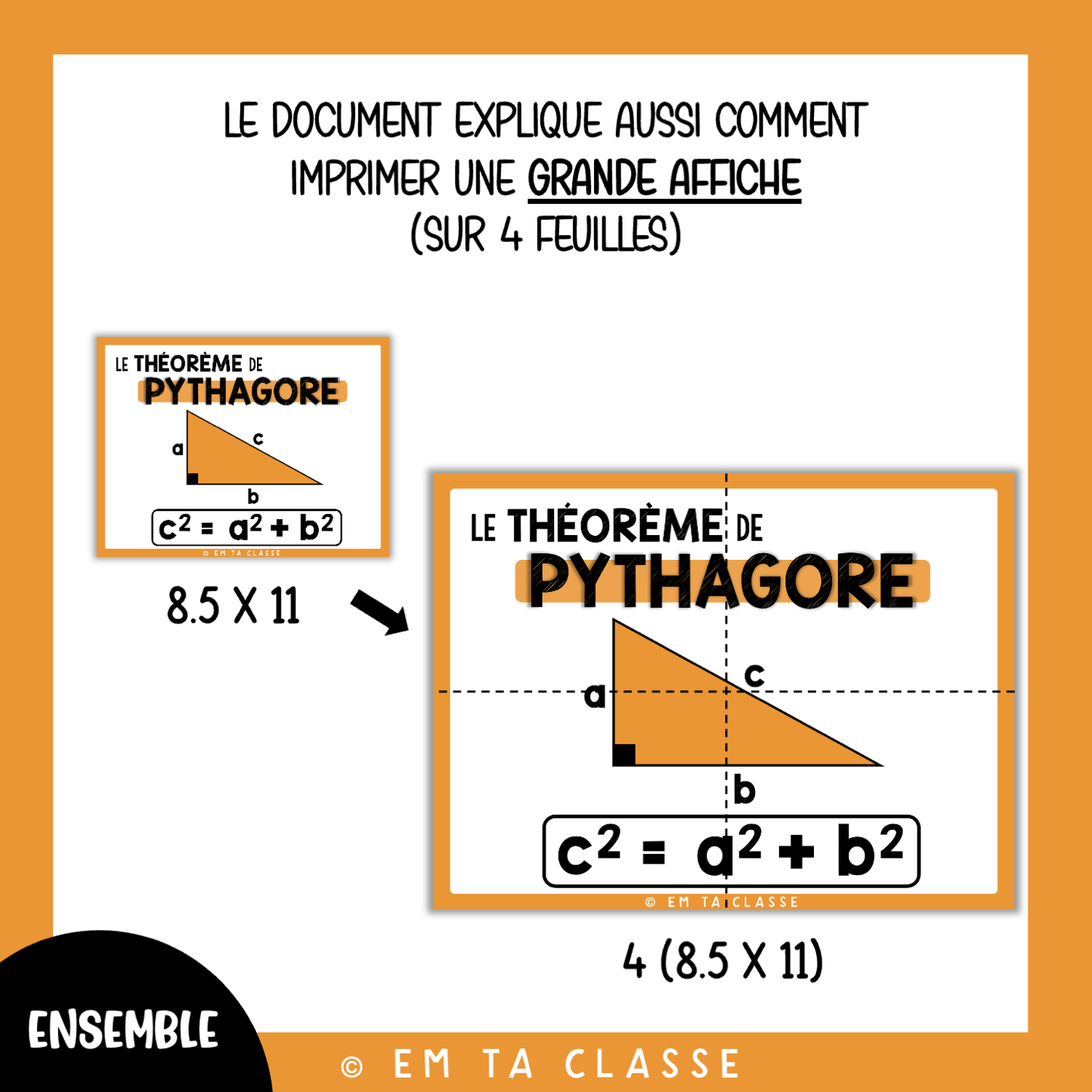 Mathématiques Affichage - ENSEMBLE - Les Triangles