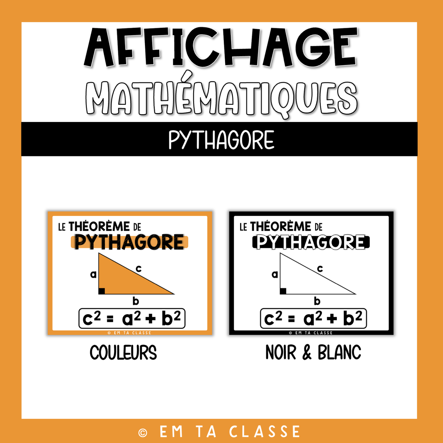 Mathématiques Affichage - Théorème de Pythagore