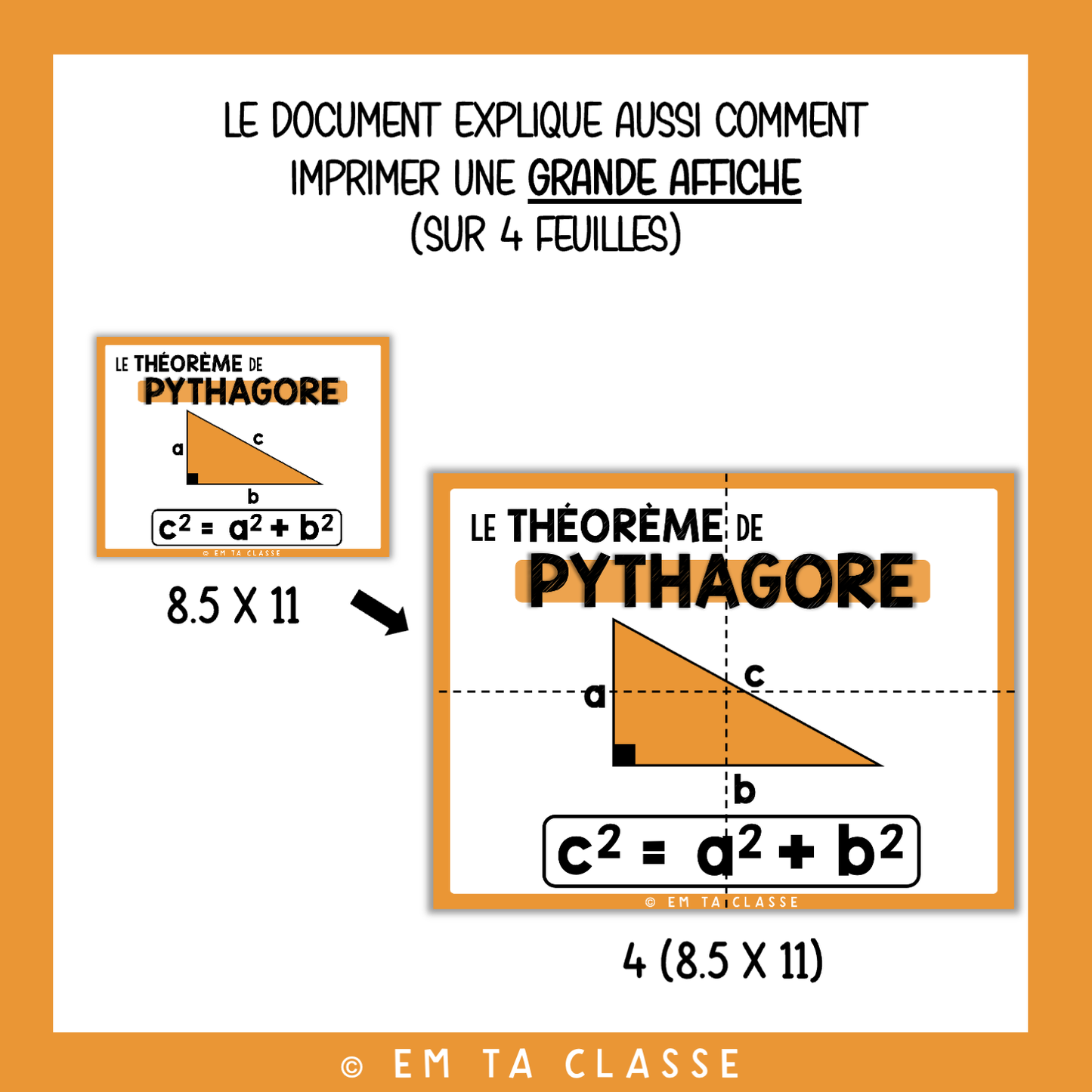Mathématiques Affichage - Théorème de Pythagore