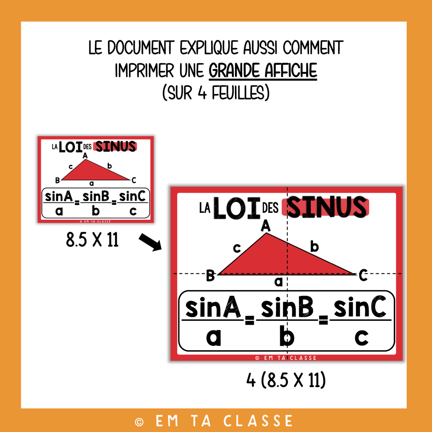Mathématiques Affichage - Loi des Sinus