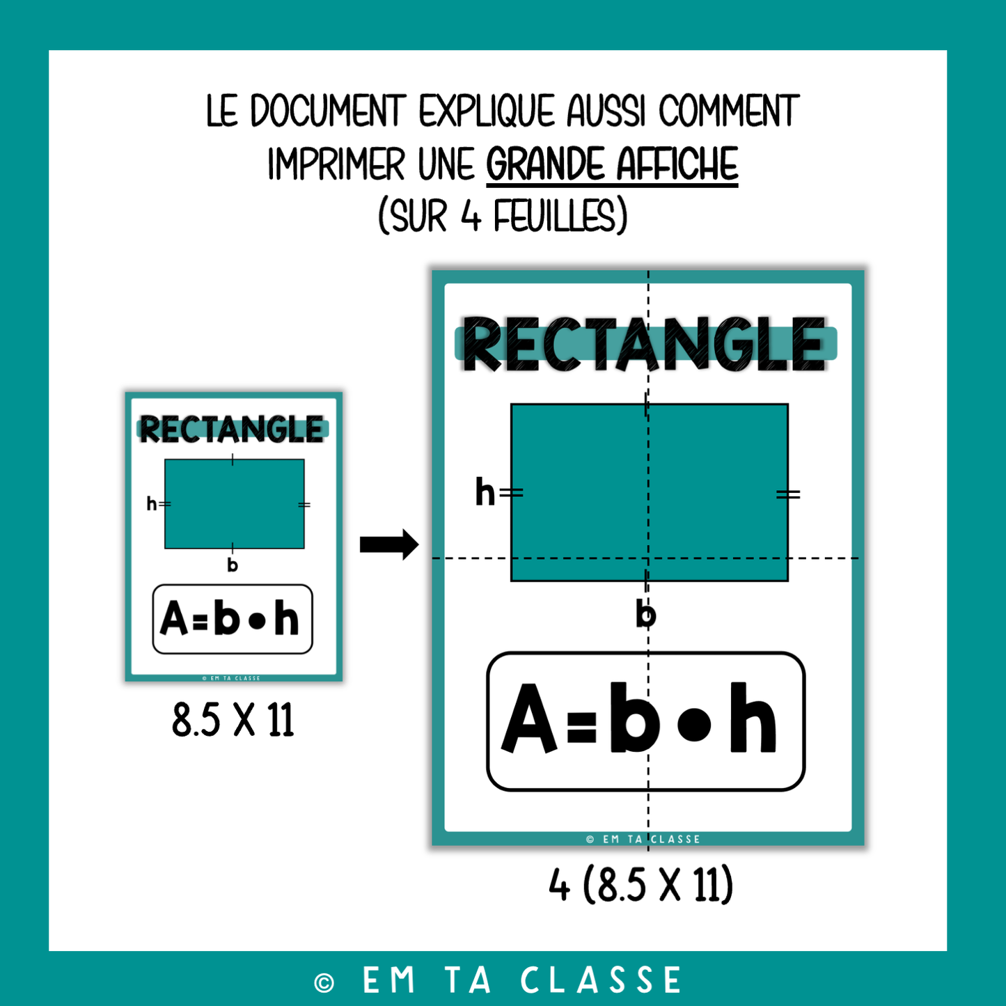 Mathématiques Affichage - Aire des figures