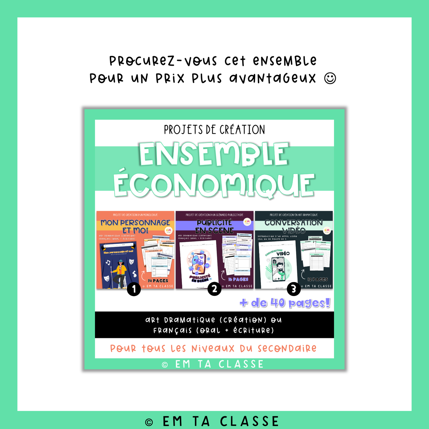 Projet Publicité en scène - Art dramatique et Français secondaire