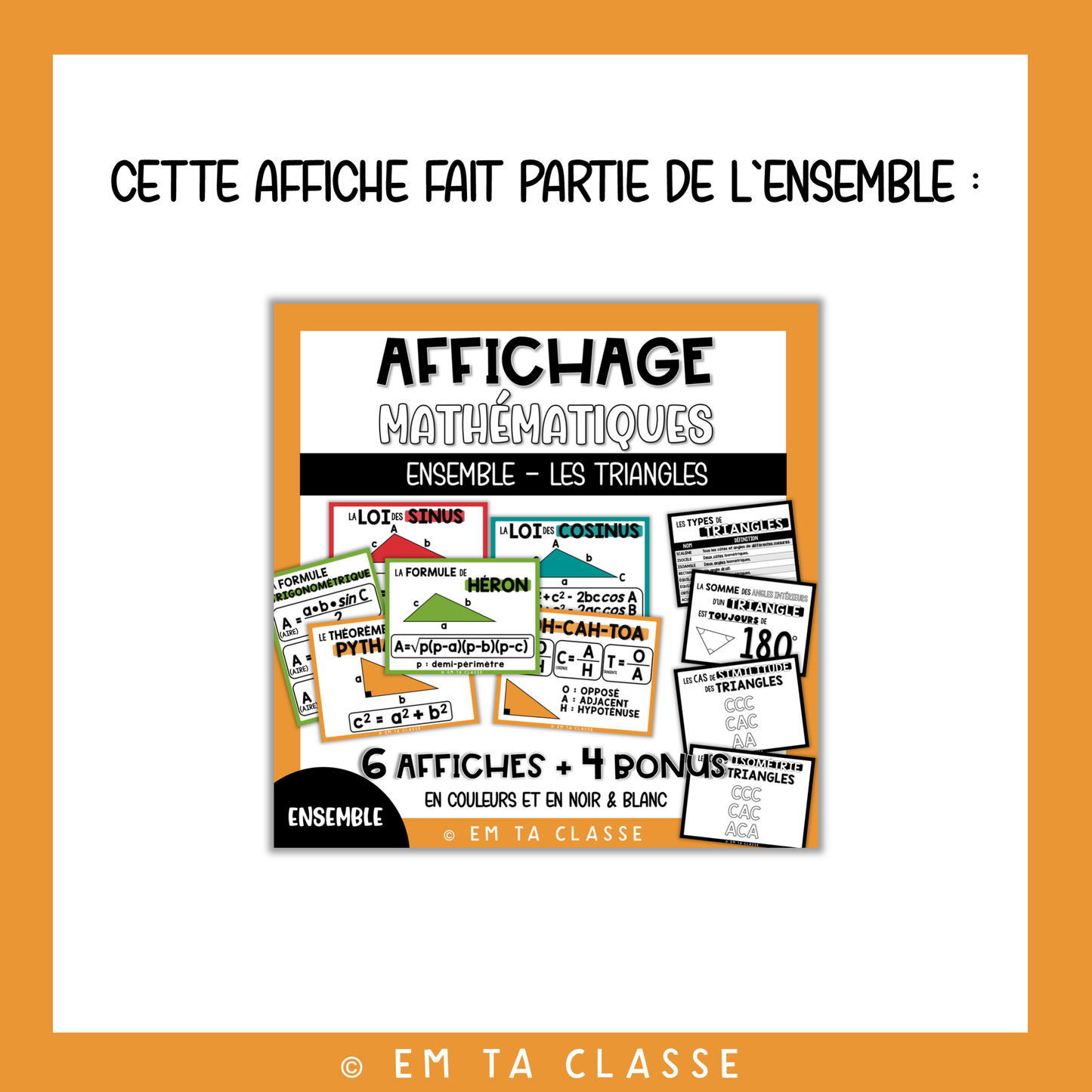 Mathématiques Affichage - Formule de Héron