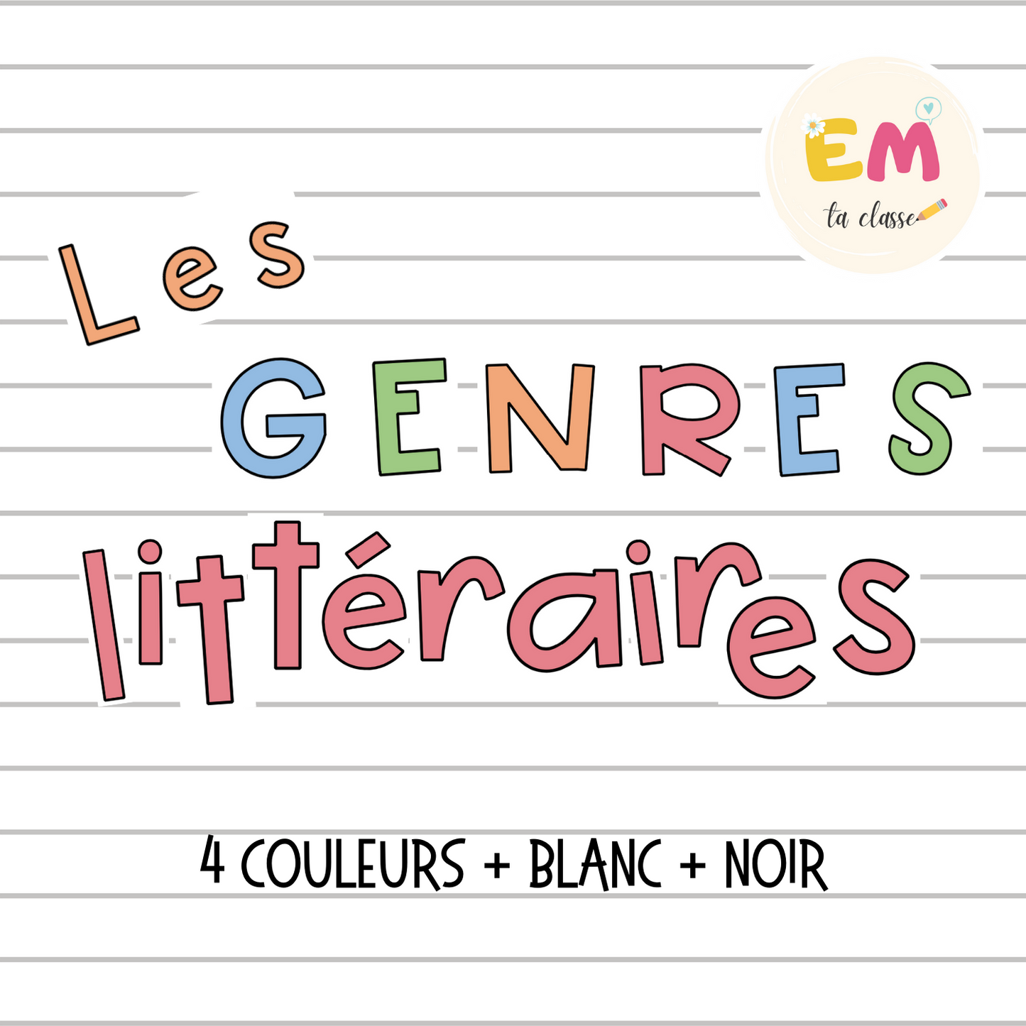 Gratuit - Affichage Lettres - Les genres littéraires