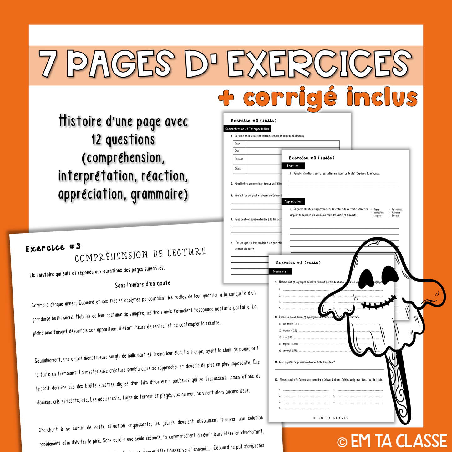 Cahier passe-temps Halloween - Français secondaire