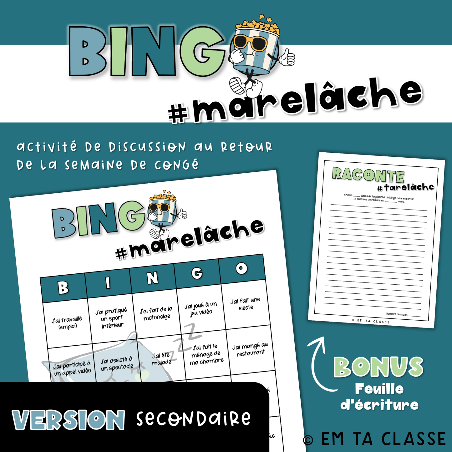 Gratuit - Bingo #marelâche – Secondaire (français)