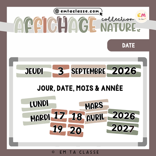 Affichage - Date - Collection NATURE