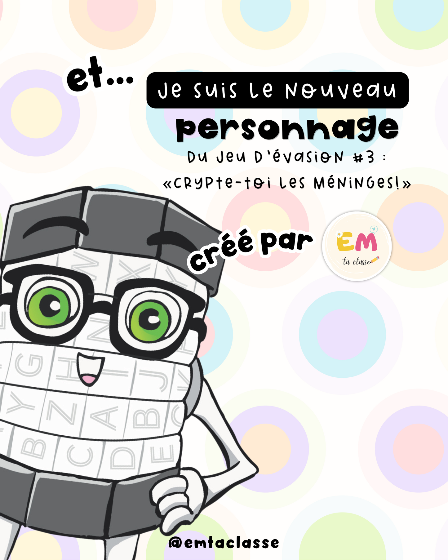 Jeu d'évasion #3 : Crypte-toi les méninges! - PRIMAIRE 3e cycle & SECONDAIRE