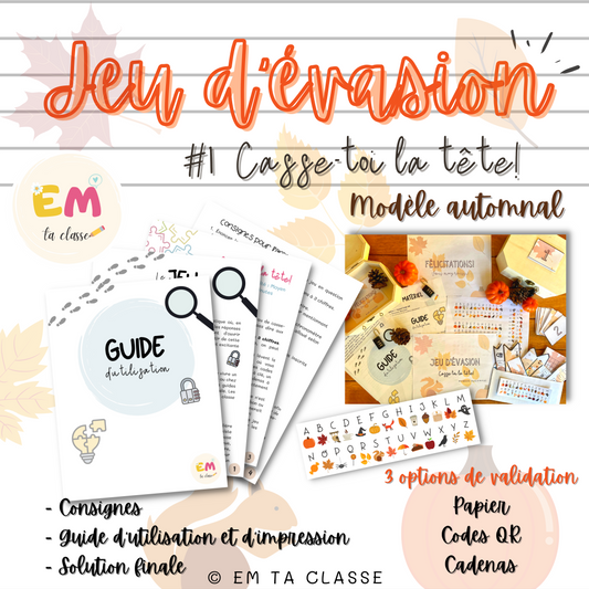 Jeu d'évasion - #1 Casse-toi la tête! - Modèle Automnal