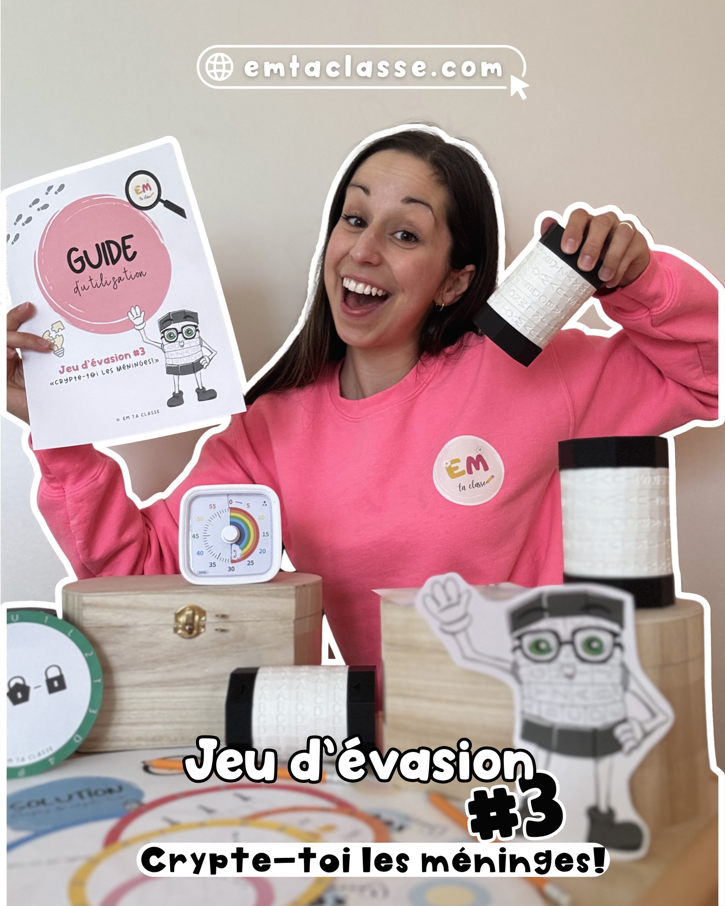 Jeu d'évasion #3 : Crypte-toi les méninges! - PRIMAIRE 3e cycle & SECONDAIRE