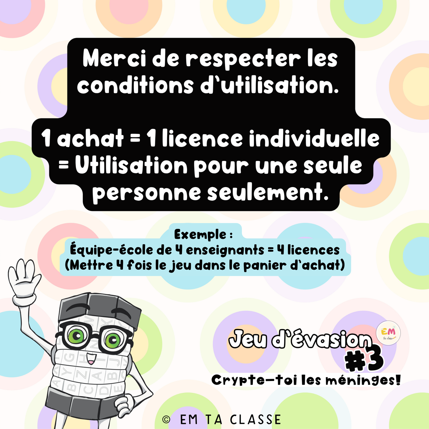Jeu d'évasion #3 : Crypte-toi les méninges! - PRIMAIRE 3e cycle & SECONDAIRE