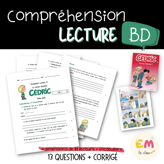 Compréhension de lecture - Bande dessinée Cédric