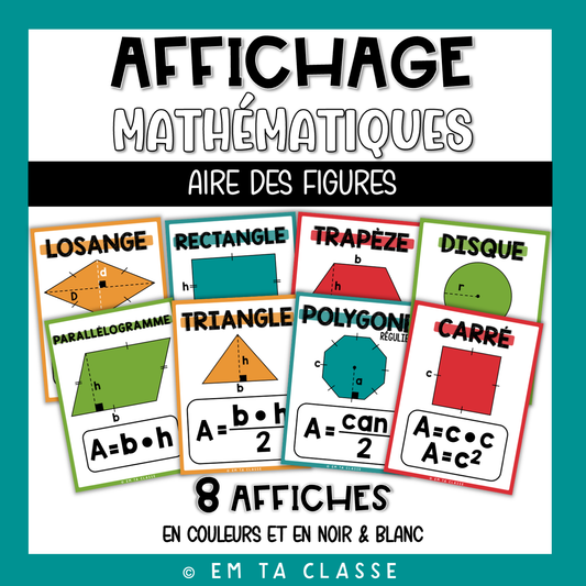 Mathématiques Affichage - Aire des figures