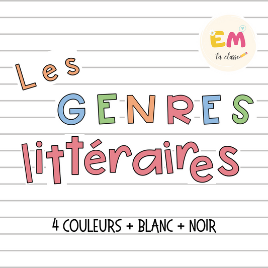 Gratuit - Affichage Lettres - Les genres littéraires