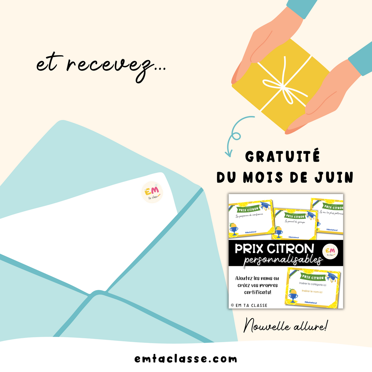 Prix citron - Certificats (version personnalisable incluse) – EM ta classe