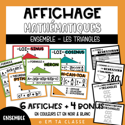 Mathématiques Affichage - ENSEMBLE - Les Triangles