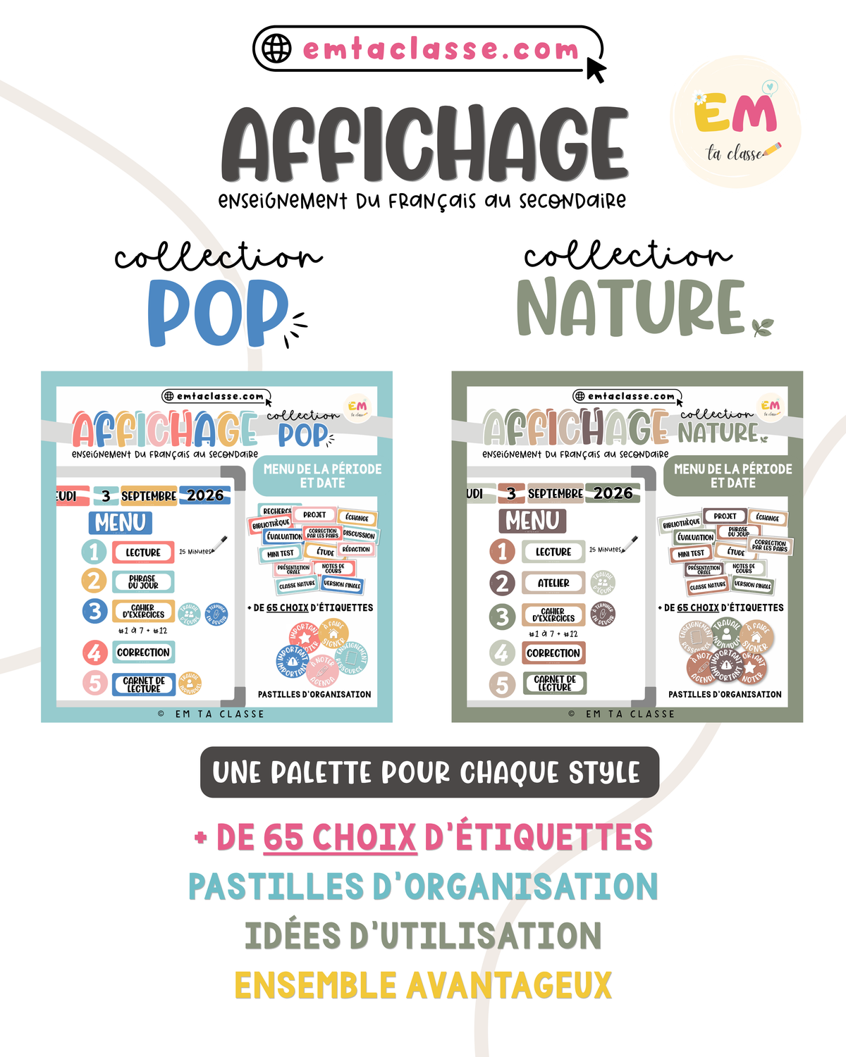 Affichage - Date - Collection POP