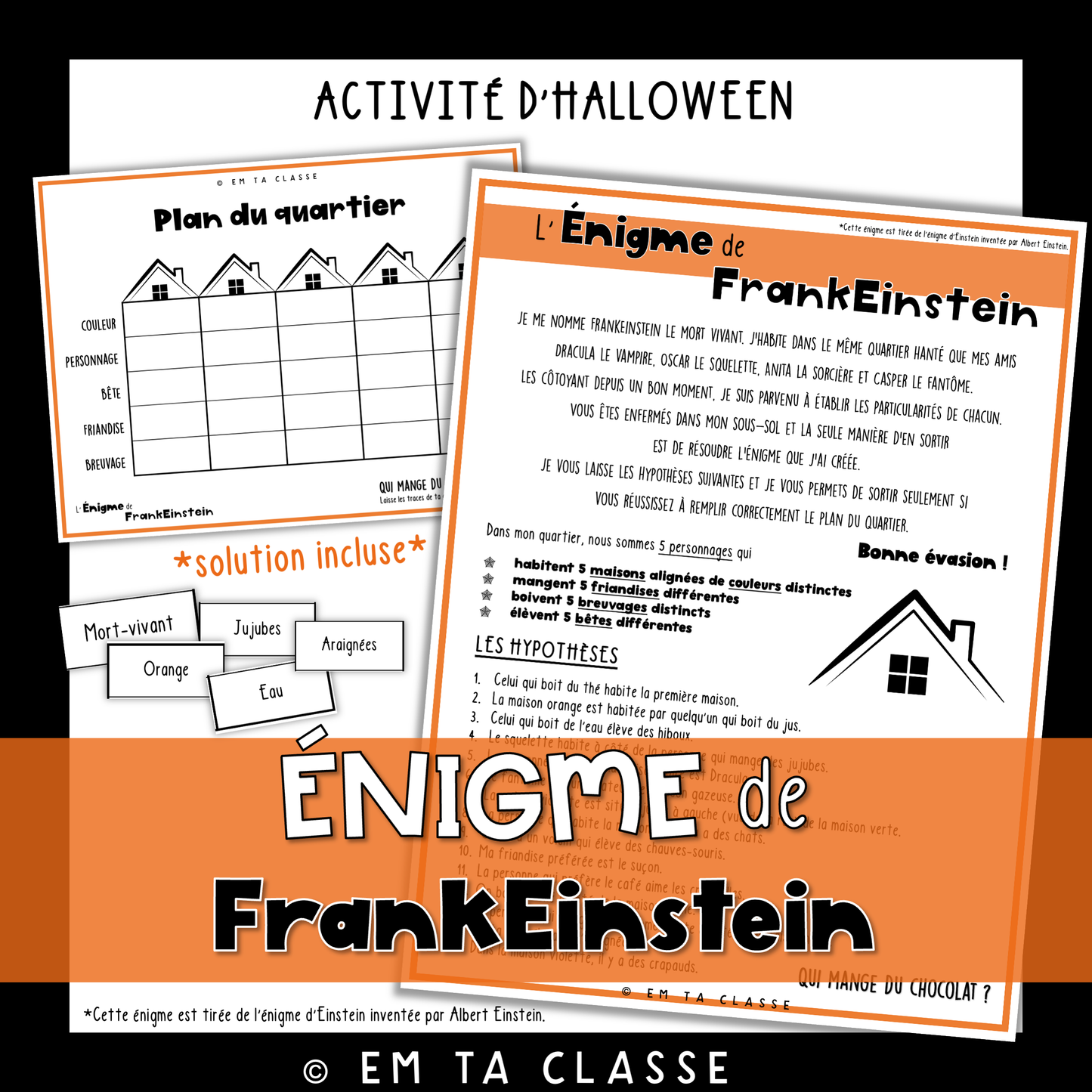 Gratuit - Énigme de FrankEinstein - Activité Halloween