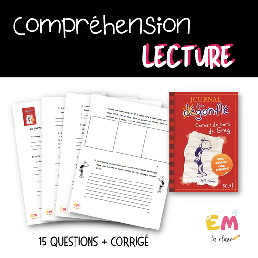Gratuit - Le journal d'un dégonflé - Compréhension lecture - Français 1re secondaire ou 3e cycle primaire