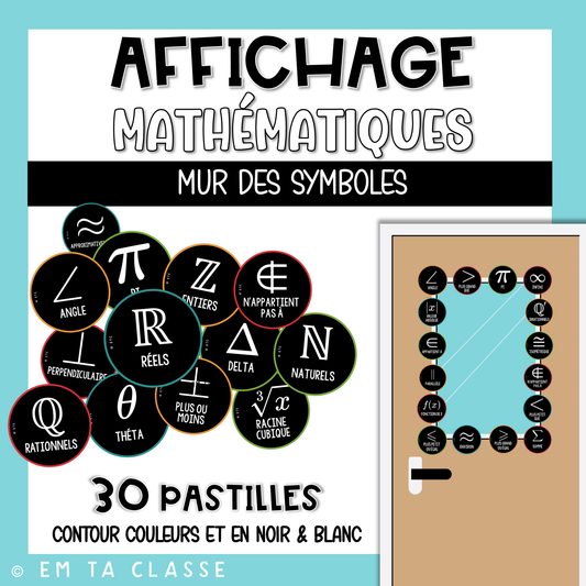 Mathématiques Affichage - Mur des symboles