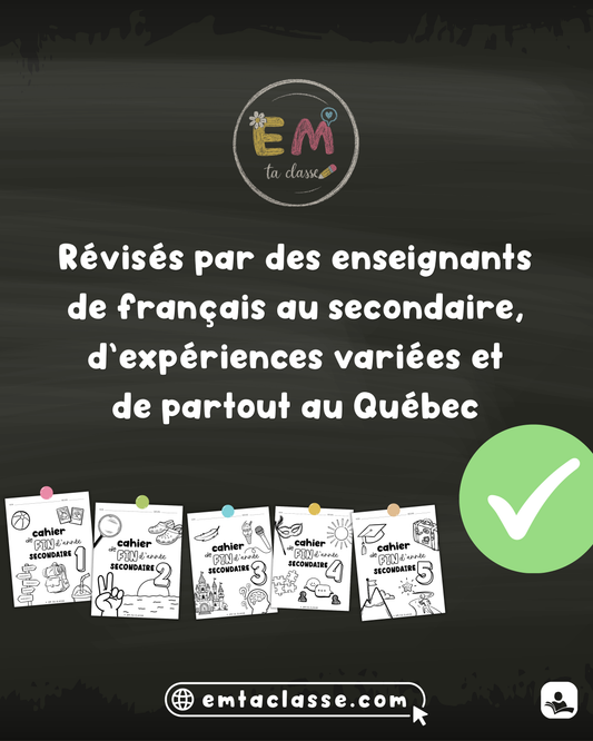 Cahier de fin d'année - ENSEMBLE ÉCONOMIQUE - Français secondaire