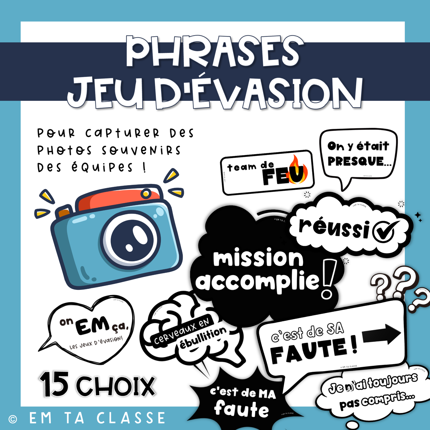 Gratuit - Phrases jeu d'évasion - Pour photos souvenirs!